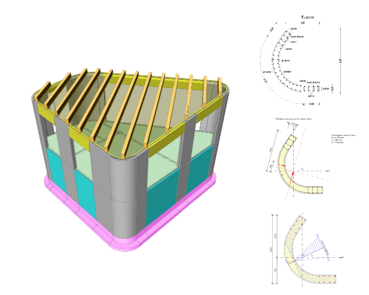 Curved shear wall design with IDEA StatiCa RCS | IDEA StatiCa
